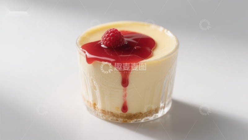 高清大图下载【趣麦麦图】芝士蛋糕配覆盆子酱