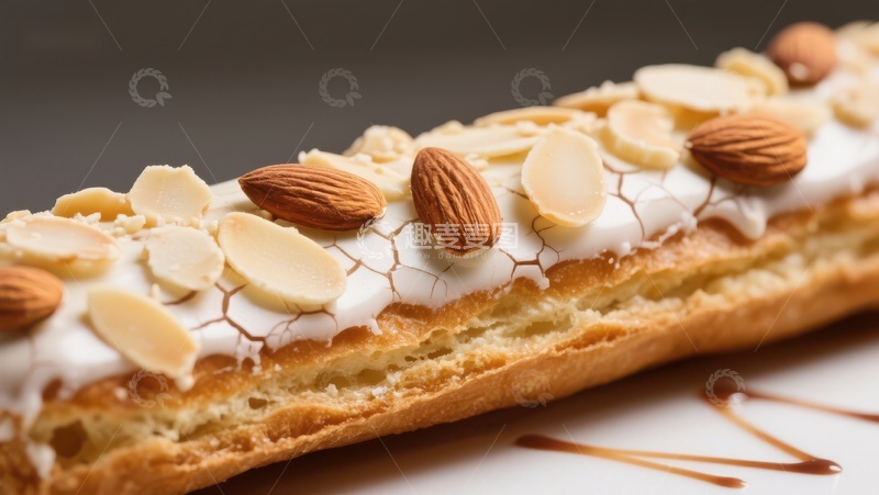高清大图下载【趣麦麦图】杏仁奶油酥皮糕点
