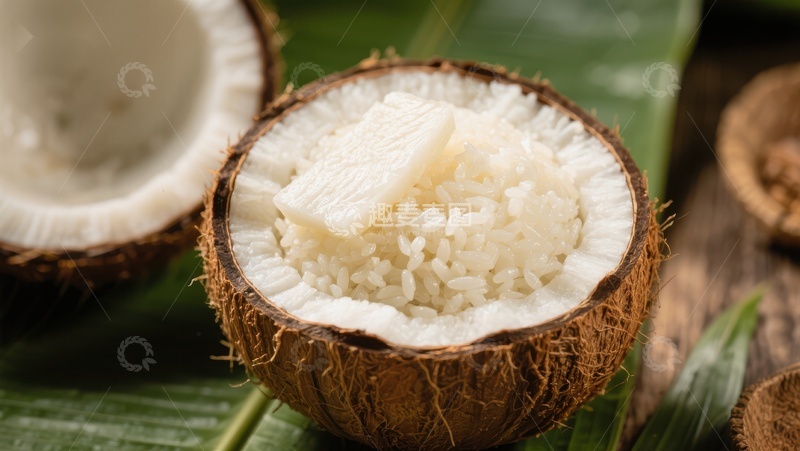 高清大图下载【趣麦麦图】新鲜椰子内部展示