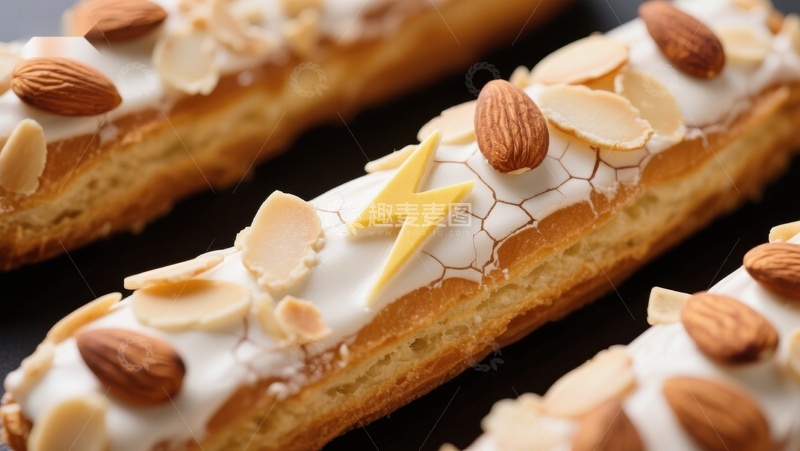 高清大图下载【趣麦麦图】杏仁闪电泡芙特写