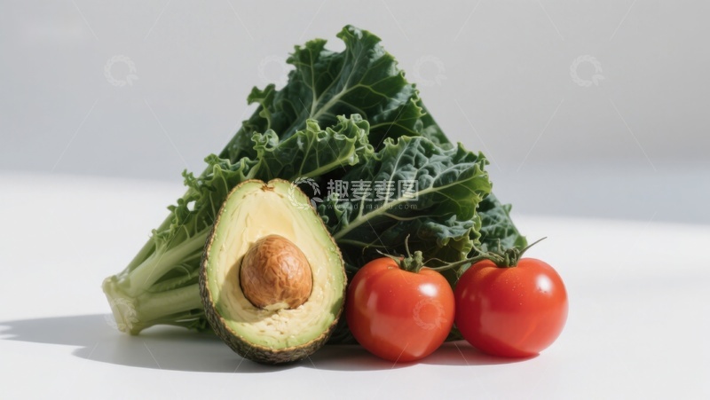 高清大图下载【趣麦麦图】新鲜蔬菜与牛油果静物