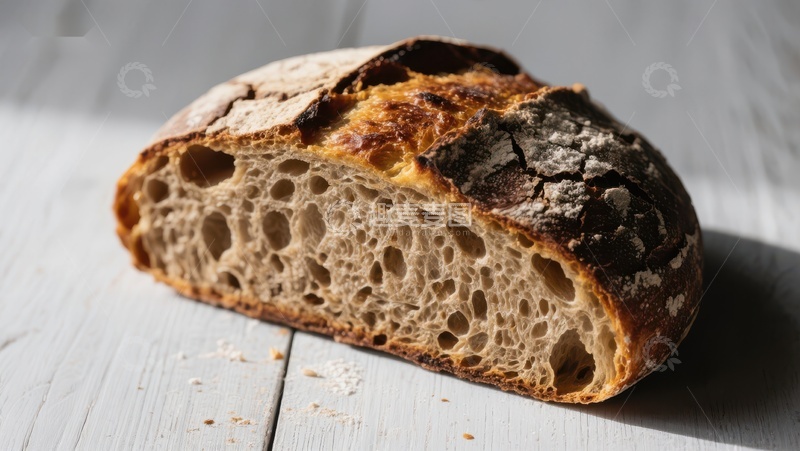 新鲜出炉的全麦面包