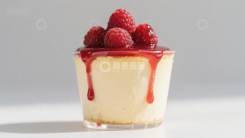 高清大图下载【趣麦麦图】芝士蛋糕配覆盆子