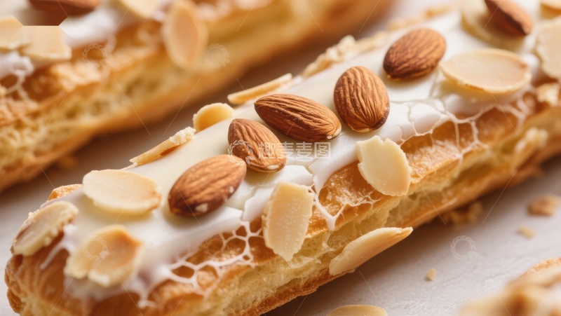 高清大图下载【趣麦麦图】杏仁奶油酥条特写