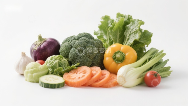 高清大图下载【趣麦麦图】新鲜蔬菜组合展示