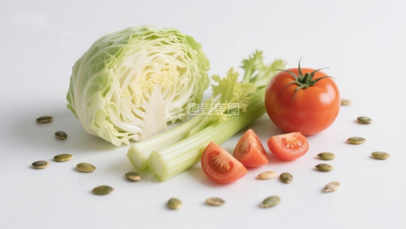 高清大图下载【趣麦麦图】新鲜蔬菜与瓜子静物展示