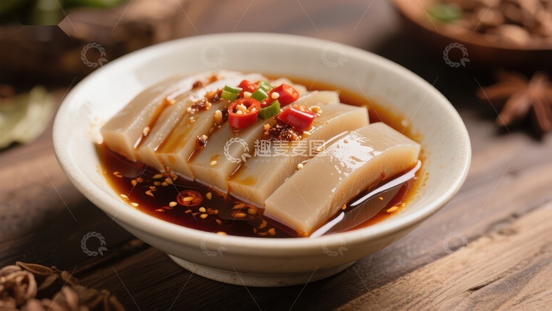 高清大图下载【趣麦麦图】麻辣凉粉，传统美食的诱人风味