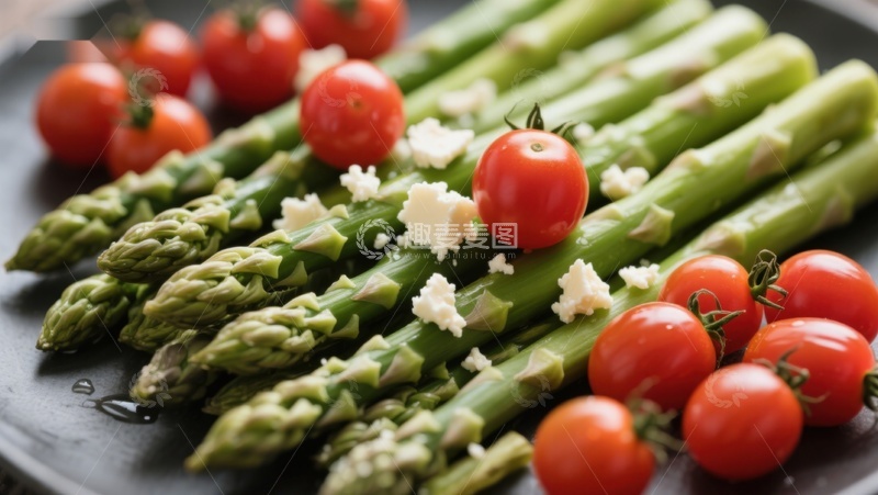 高清大图下载【趣麦麦图】新鲜芦笋配樱桃番茄