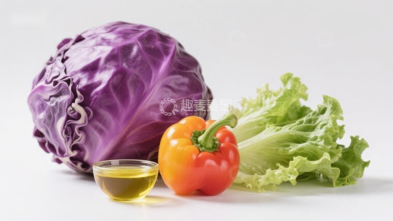 高清大图下载【趣麦麦图】新鲜蔬菜与食用油展示