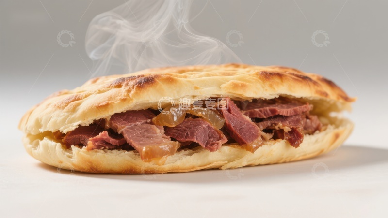 高清大图下载【趣麦麦图】热腾腾的肉夹馍