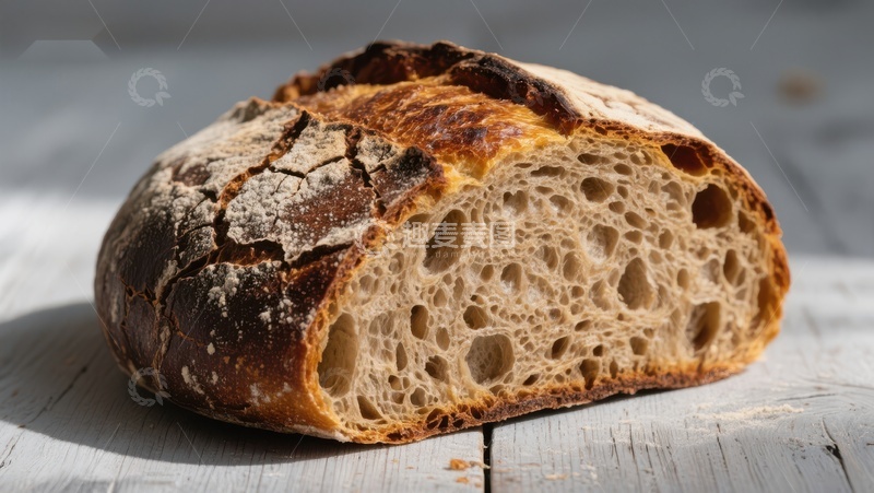 新鲜出炉的全麦面包