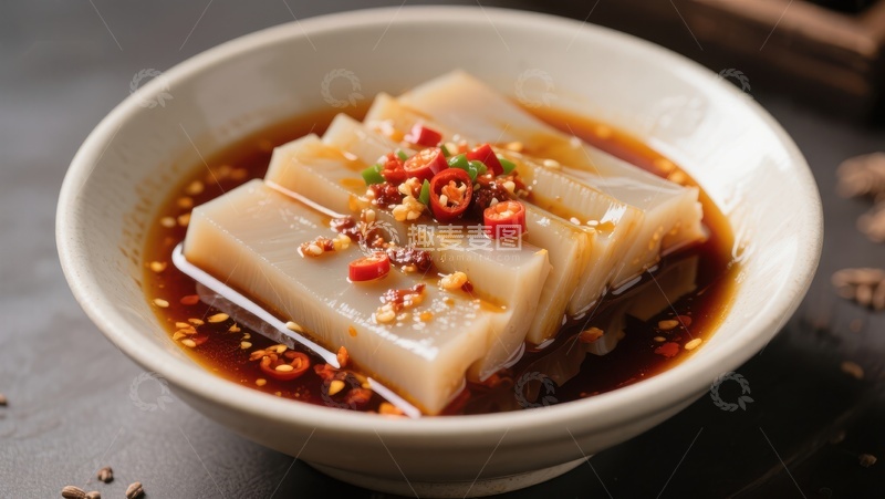 高清大图下载【趣麦麦图】麻辣凉粉，鲜香四溢的传统美食