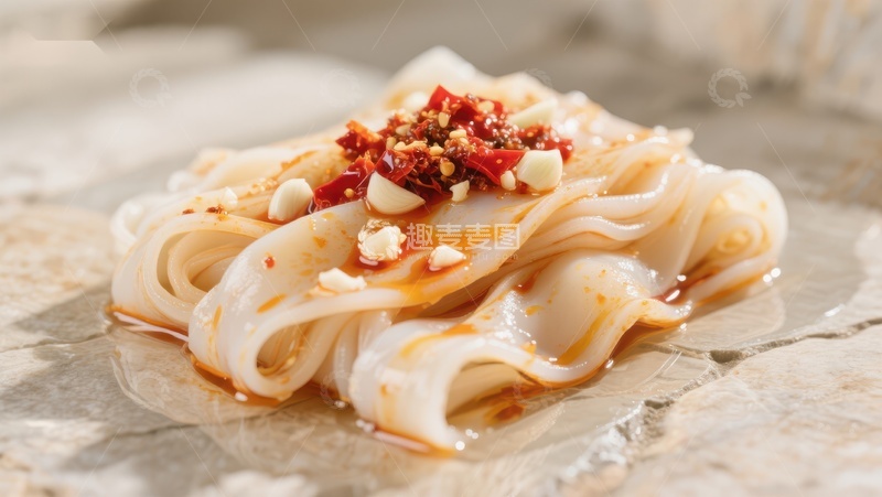 高清大图下载【趣麦麦图】凉皮配红油辣椒，美味诱人
