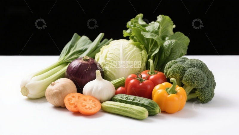 高清大图下载【趣麦麦图】新鲜蔬菜组合展示