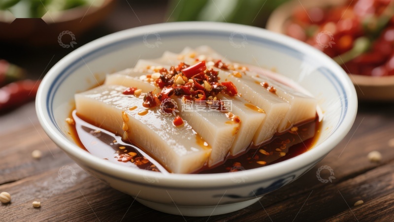高清大图下载【趣麦麦图】麻辣凉粉，传统美食的诱人风味