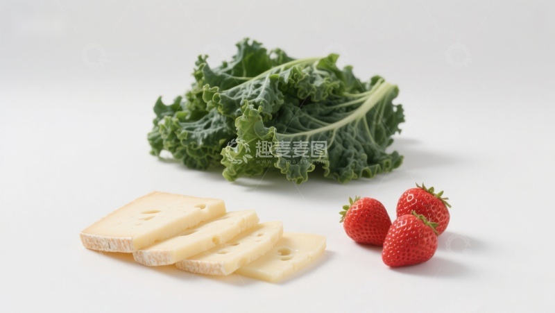 高清大图下载【趣麦麦图】奶酪羽衣甘蓝草莓组合