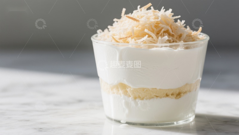 高清大图下载【趣麦麦图】椰蓉奶油甜点杯