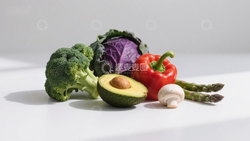高清大图下载【趣麦麦图】新鲜蔬菜与水果静物展示