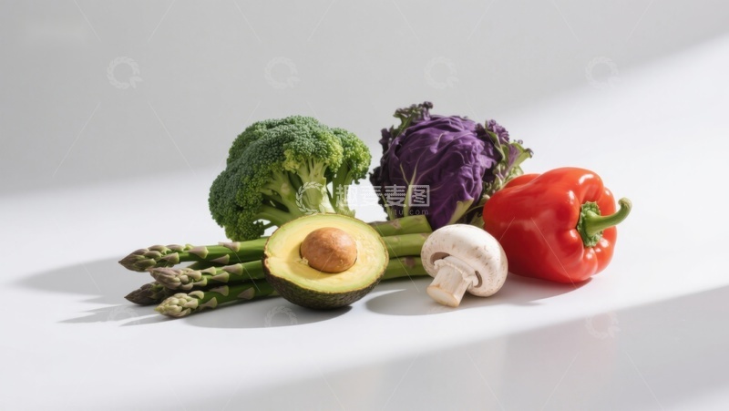 高清大图下载【趣麦麦图】新鲜蔬菜与水果静物展示