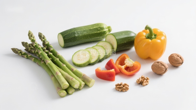 高清大图下载【趣麦麦图】新鲜蔬菜与坚果组合