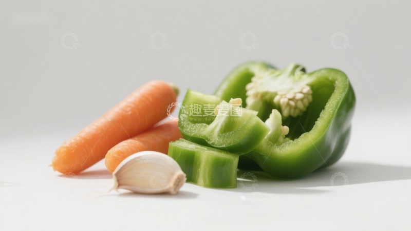高清大图下载【趣麦麦图】新鲜蔬菜切块展示