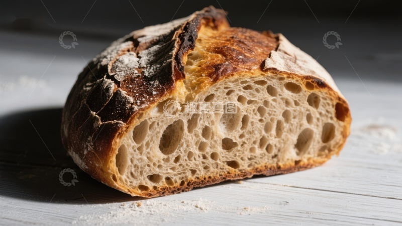 新鲜出炉的全麦面包