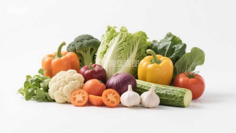 高清大图下载【趣麦麦图】新鲜蔬菜组合展示