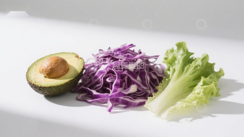 高清大图下载【趣麦麦图】新鲜蔬菜与牛油果特写