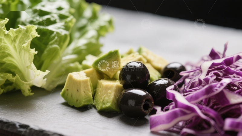 高清大图下载【趣麦麦图】新鲜蔬菜与牛油果拼盘