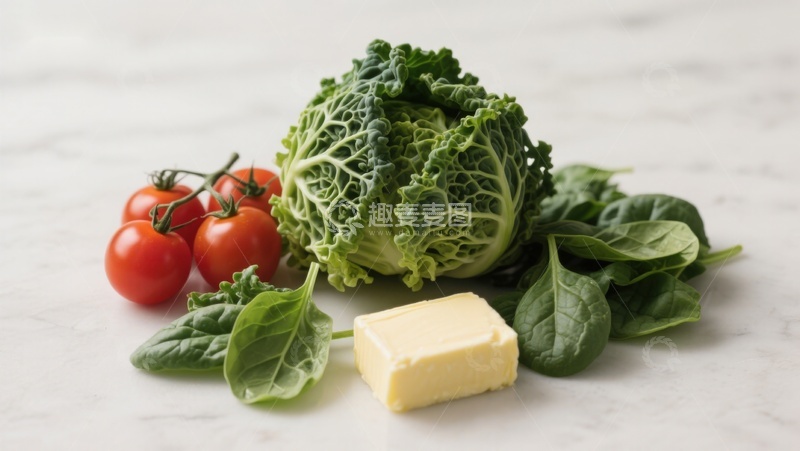 高清大图下载【趣麦麦图】新鲜蔬菜与黄油静物