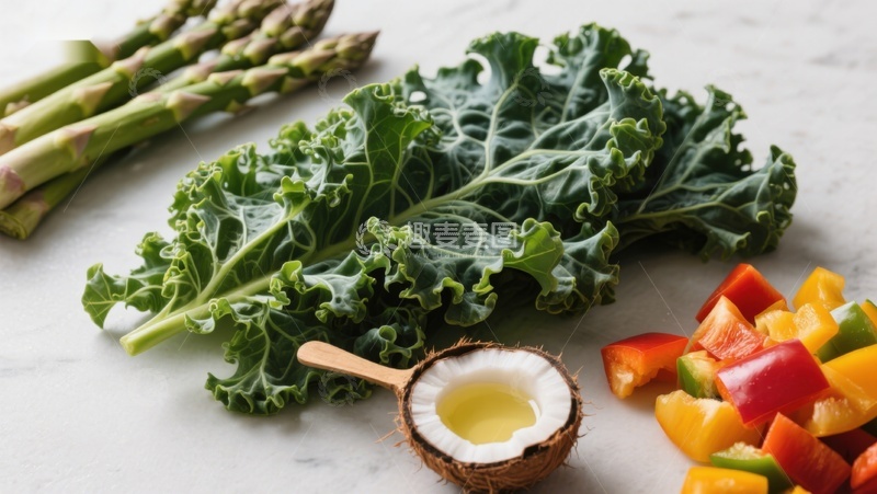 高清大图下载【趣麦麦图】新鲜蔬菜与椰子油摆拍