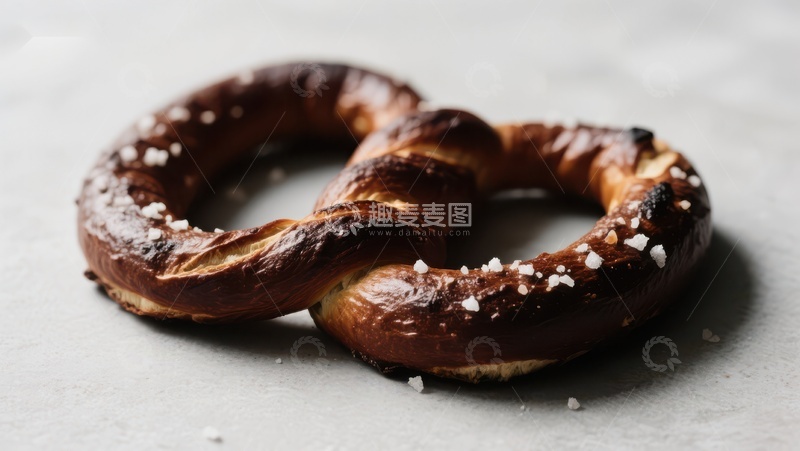 高清大图下载【趣麦麦图】金棕色的椒盐卷饼