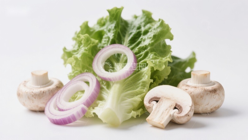 高清大图下载【趣麦麦图】新鲜蔬菜与菌类食材组合