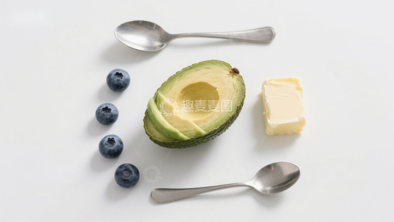 高清大图下载【趣麦麦图】牛油果蓝莓与黄油静物