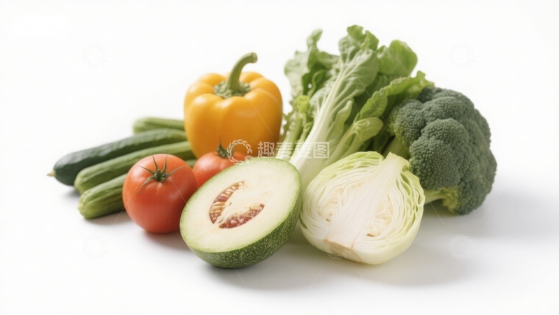高清大图下载【趣麦麦图】新鲜蔬菜组合展示
