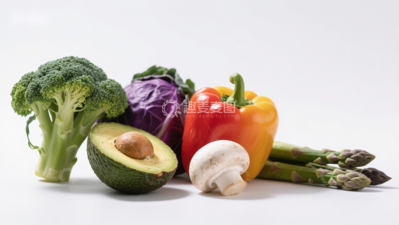 高清大图下载【趣麦麦图】新鲜蔬菜与水果组合展示