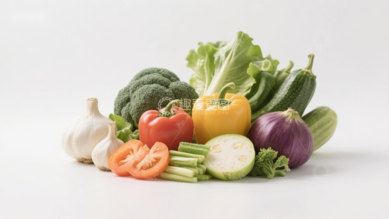 高清大图下载【趣麦麦图】新鲜蔬菜组合展示