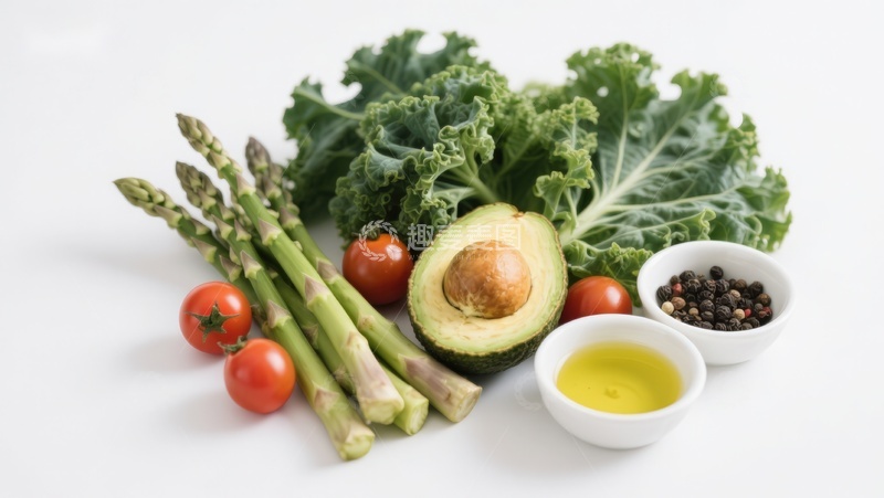 高清大图下载【趣麦麦图】新鲜蔬菜与健康食材组合