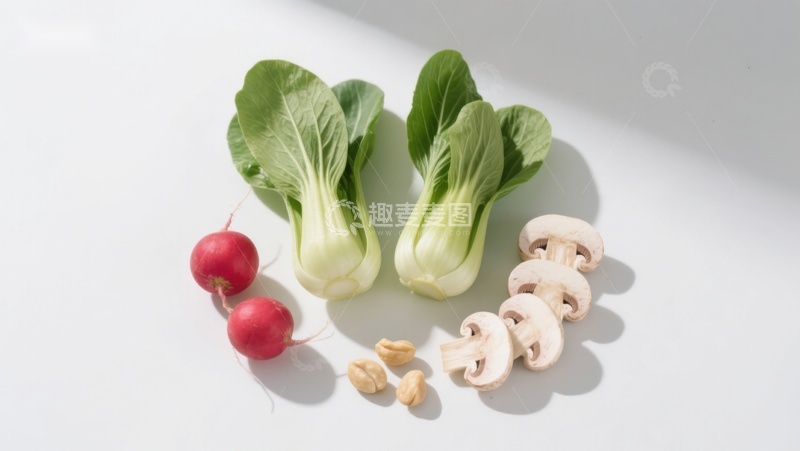 高清大图下载【趣麦麦图】新鲜蔬菜与菌菇静物摆拍