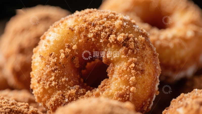 高清大图下载【趣麦麦图】糖粉甜甜圈特写