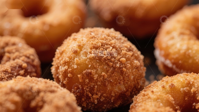高清大图下载【趣麦麦图】糖霜甜甜圈特写
