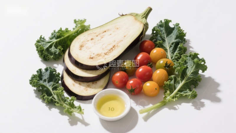 高清大图下载【趣麦麦图】新鲜蔬菜与橄榄油摆拍