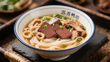 美味鸭血粉丝汤，传统中式小吃