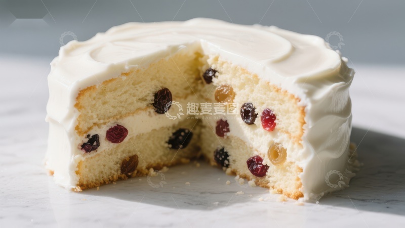 高清大图下载【趣麦麦图】奶油夹心水果蛋糕切面展示