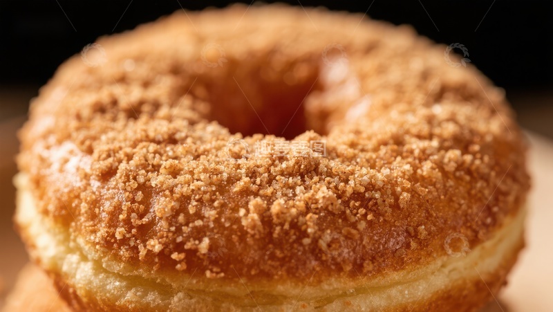 高清大图下载【趣麦麦图】糖霜撒粉甜甜圈特写