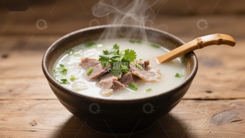 高清大图下载【趣麦麦图】热气腾腾的羊肉汤