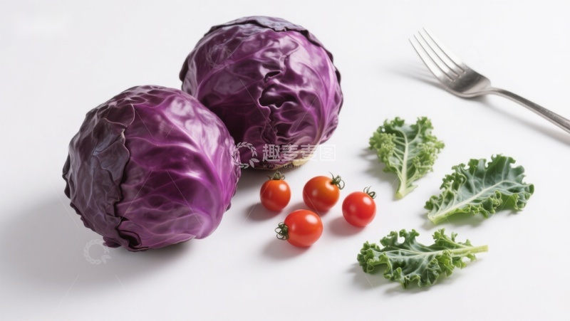 高清大图下载【趣麦麦图】紫甘蓝与樱桃番茄静物