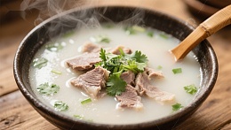热腾腾的羊肉汤，香气四溢