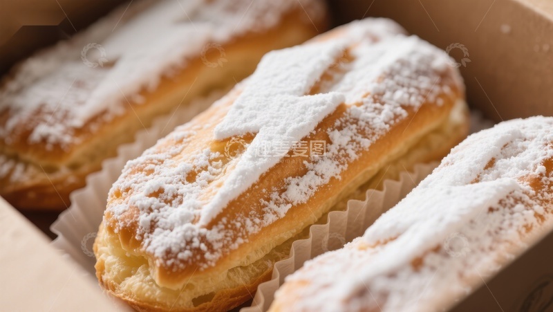 高清大图下载【趣麦麦图】糖粉覆盖的奶油酥饼