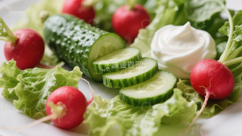 高清大图下载【趣麦麦图】新鲜蔬菜沙拉特写